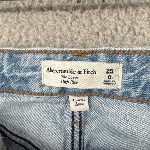 Abercrombie The Loose High Rise Curve Love Jeans 25 0L Light Wash Baggy Wide Leg - Picture 14 of 16